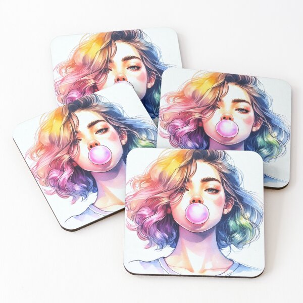 Item preview, Woman blowing bubble gum. designed and sold by growing-mom.