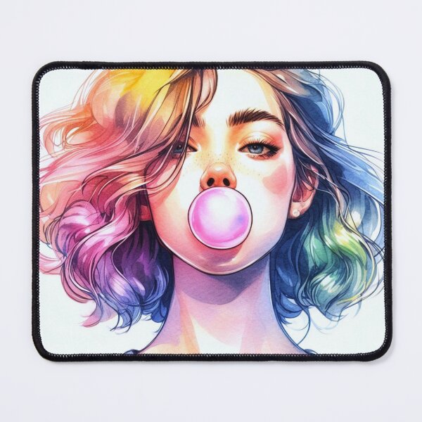 Item preview, Woman blowing bubble gum. designed and sold by growing-mom.