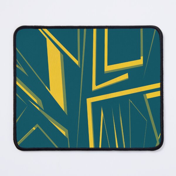 Item preview, "Electric Contact Angles" - Bright Yellow Blue Green Abstract Squares Sharp Shapes designed and sold by pngrktes-art.