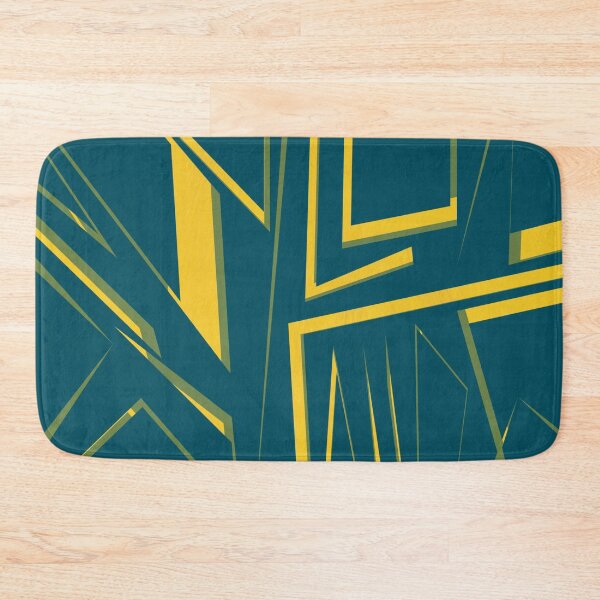 Item preview, "Electric Contact Angles" - Bright Yellow Blue Green Abstract Squares Sharp Shapes designed and sold by pngrktes-art.