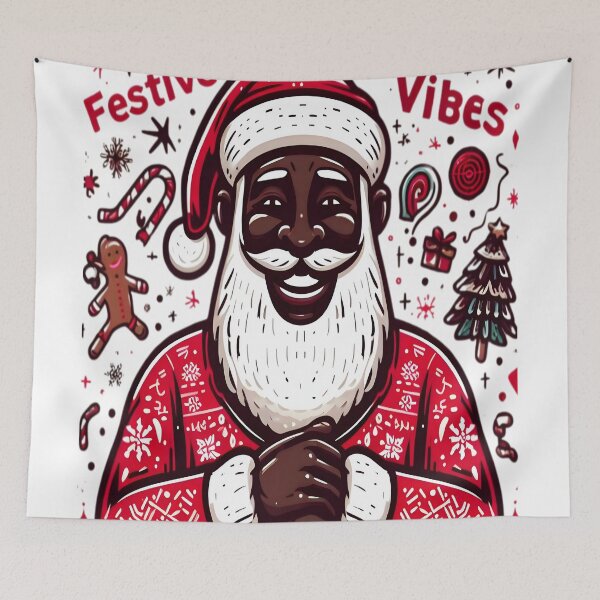Item preview, Black Santa Christmas Festive Vibes designed and sold by KitonicTees.