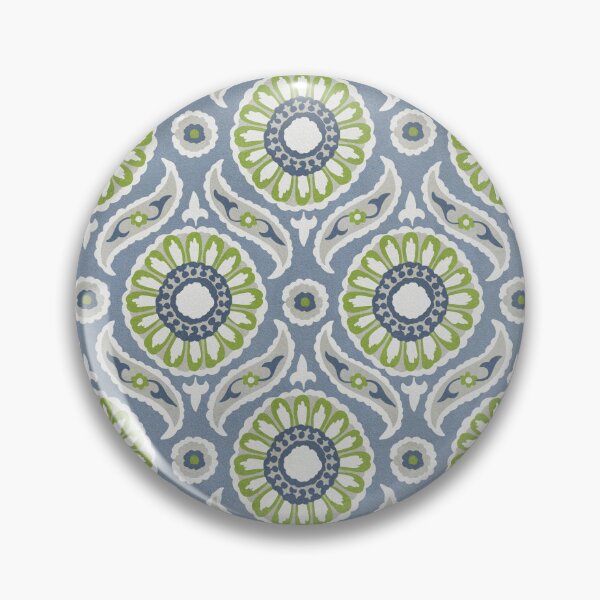 Item preview, Geometric Pattern - Lime Green & Dusky Blue designed and sold by Sarah Thorpe Designs .