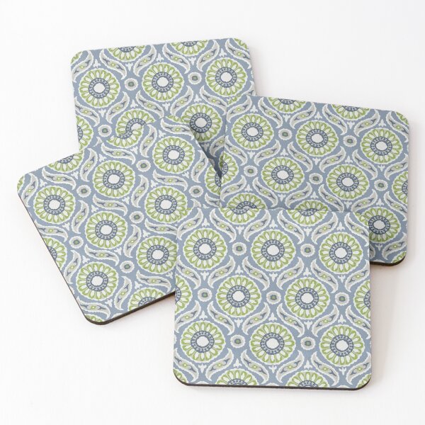 Item preview, Geometric Pattern - Lime Green & Dusky Blue designed and sold by Sarah Thorpe Designs .