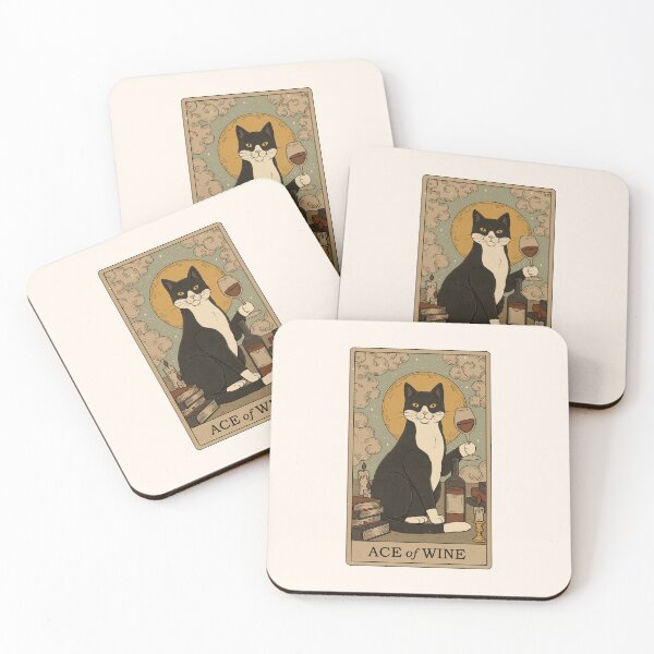 Item preview, Ace of Wine - Cats Tarot designed and sold by Thiago Corrêa.