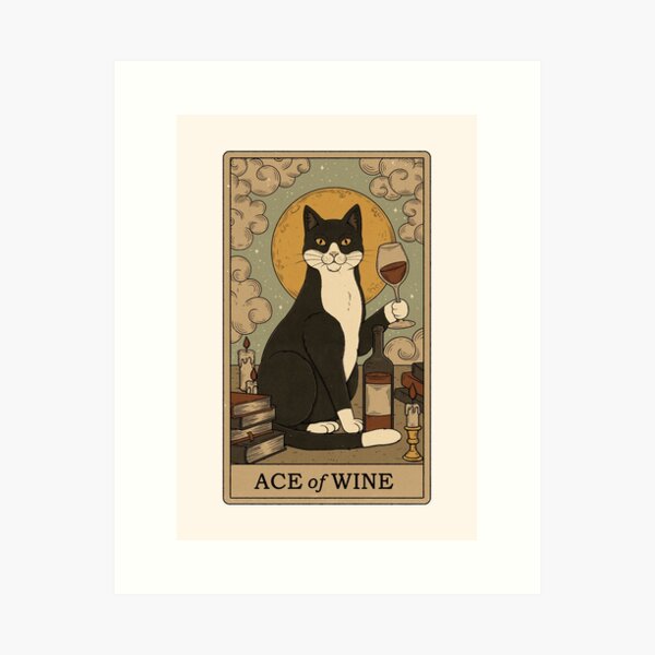 Item preview, Ace of Wine - Cats Tarot designed and sold by Thiago Corrêa.