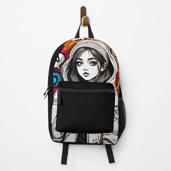 Item preview, Small Cute Anime Asian Girl Street Art Graffiti Drawing designed and sold by AnimeMangaGirls.