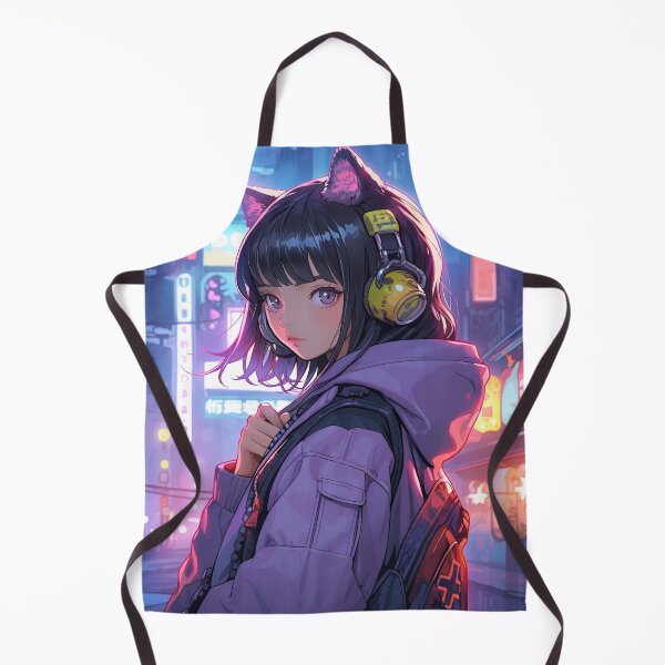 Item preview, Cute Neon City Night Anime Girl designed and sold by bubblegoth.
