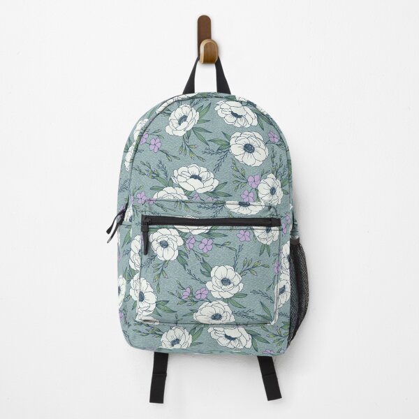 Item preview, Italian Anemone Blue Flowers Floral Print  designed and sold by ArtfulFreddy.