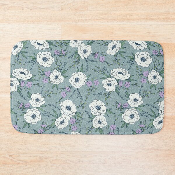 Item preview, Italian Anemone Blue Flowers Floral Print  designed and sold by ArtfulFreddy.