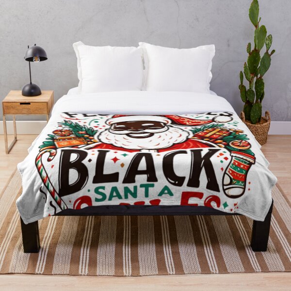 Item preview, Black Santa Smiles Christmas Festive Vibes designed and sold by KitonicTees.
