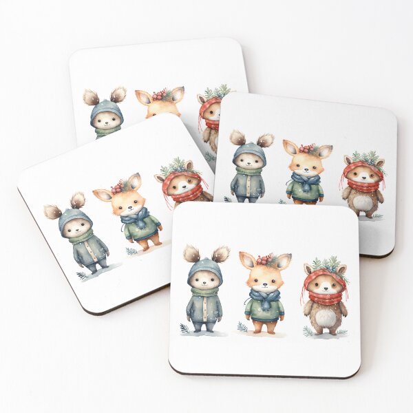 Item preview, Three Festive Winter Animals designed and sold by sstudioarts.
