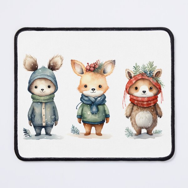 Item preview, Three Festive Winter Animals designed and sold by sstudioarts.