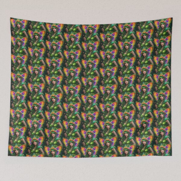 Item preview, Fairy In Green With Rainbow Wings designed and sold by FlutterbyFairy.