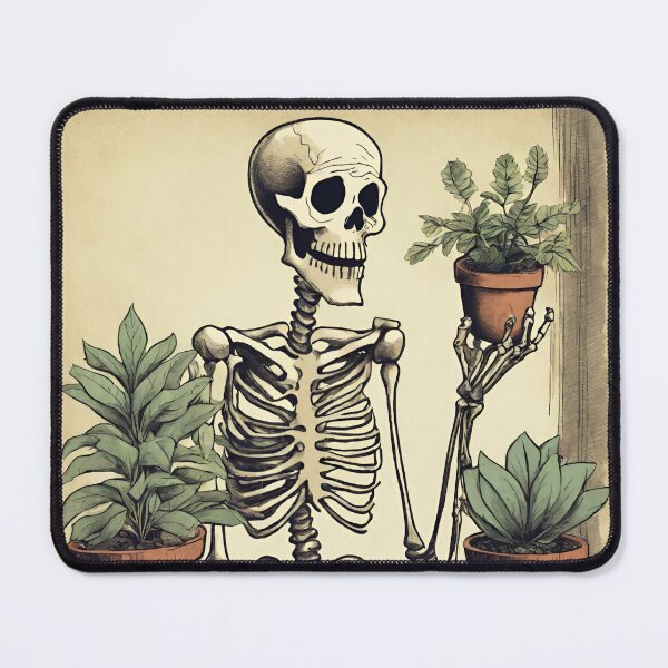 Item preview, Skeleton with his Houseplants designed and sold by cozyvintage.