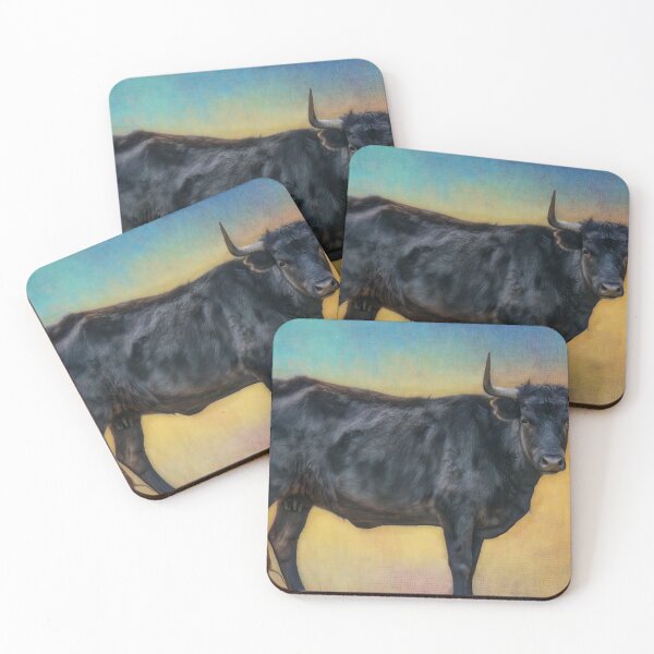 Item preview, Black Cow On Blue And Orange  designed and sold by art64.