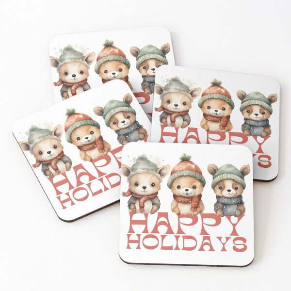 Item preview, Three Winter Animals - "Happy Holidays" designed and sold by sstudioarts.
