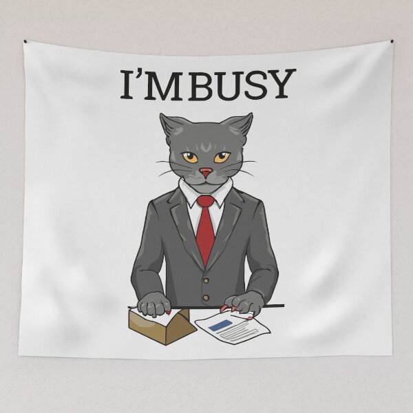 Item preview, funny Busy cat combines with cat-loving charm. designed and sold by DrawHandArt.