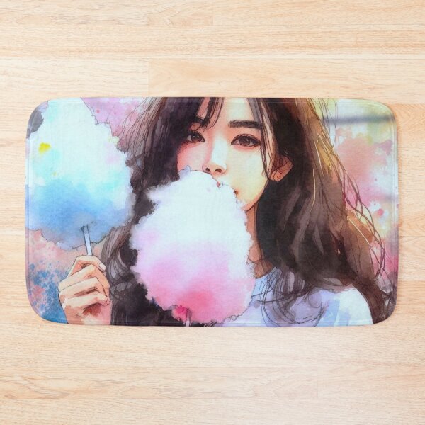 Item preview, A girl eating cotton candy. designed and sold by growing-mom.