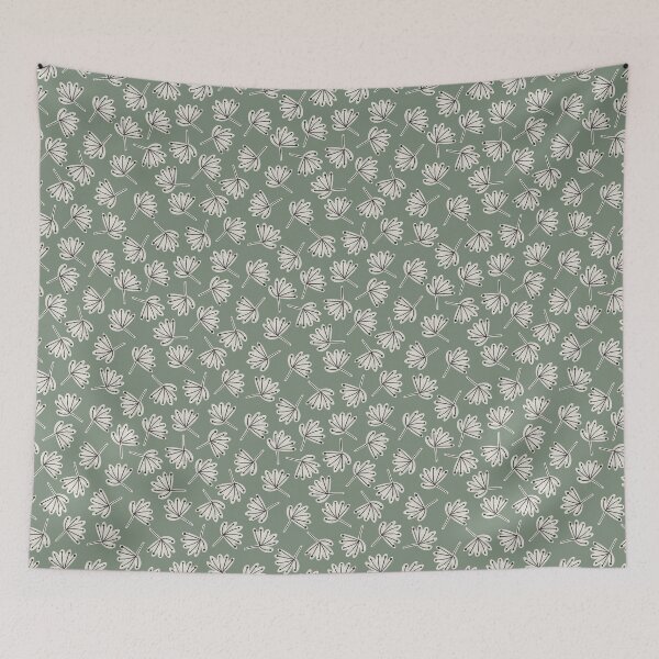 Item preview, Copy of Dancing Twigs pattern on olive background designed and sold by karousel.