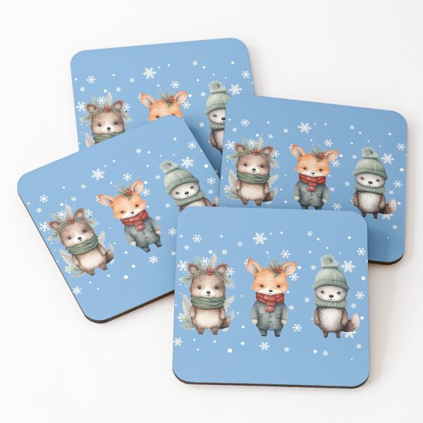 Item preview, Festive Winter Animals in the Snow designed and sold by sstudioarts.