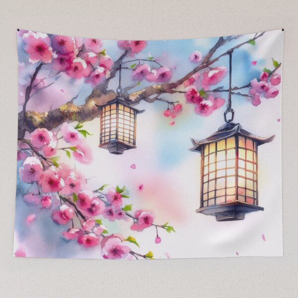 Item preview, Cherry blossoms and lanterns. designed and sold by growing-mom.