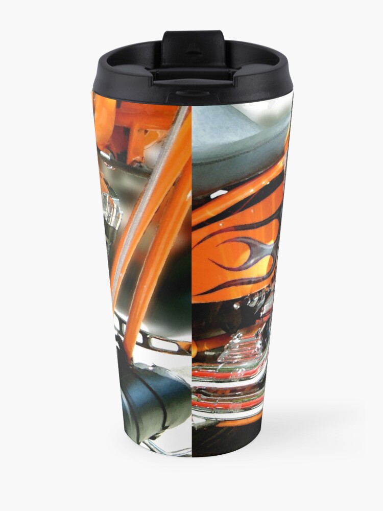 Alternate view of Flames and Chrome Travel Coffee Mug