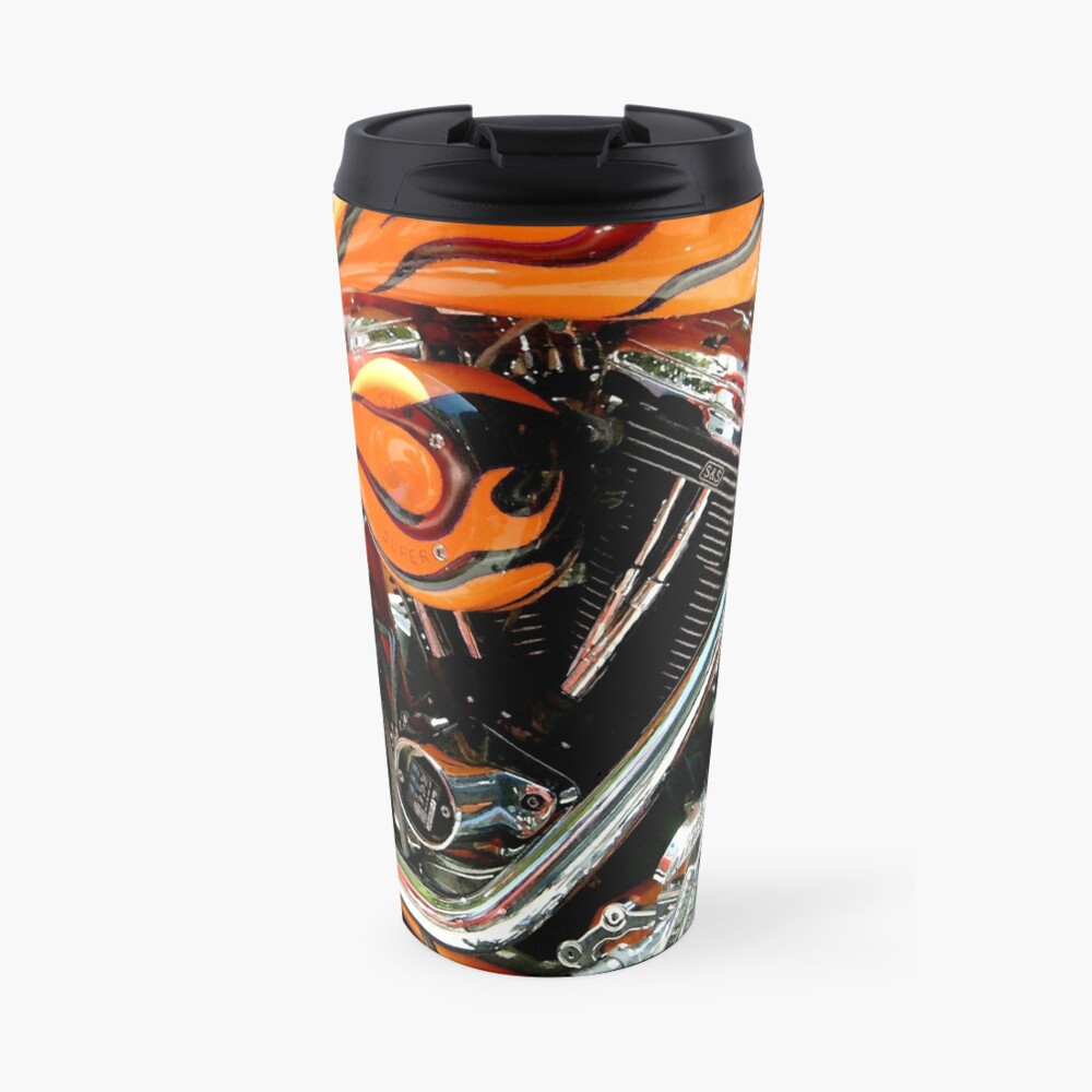 Flames and Chrome Travel Coffee Mug