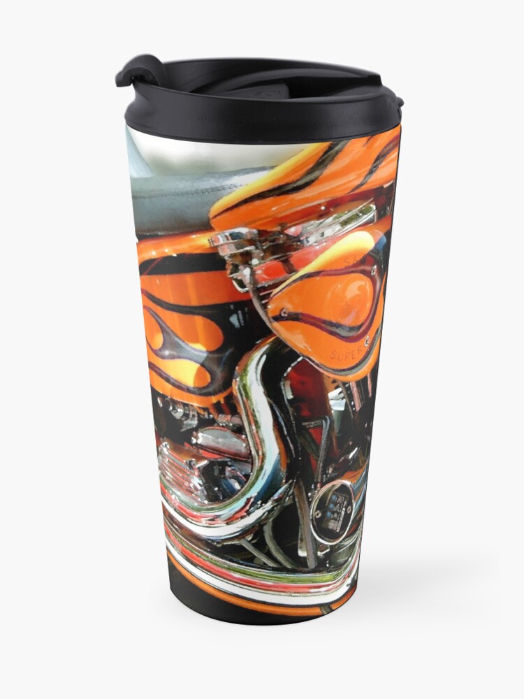 Alternate view of Flames and Chrome Travel Coffee Mug