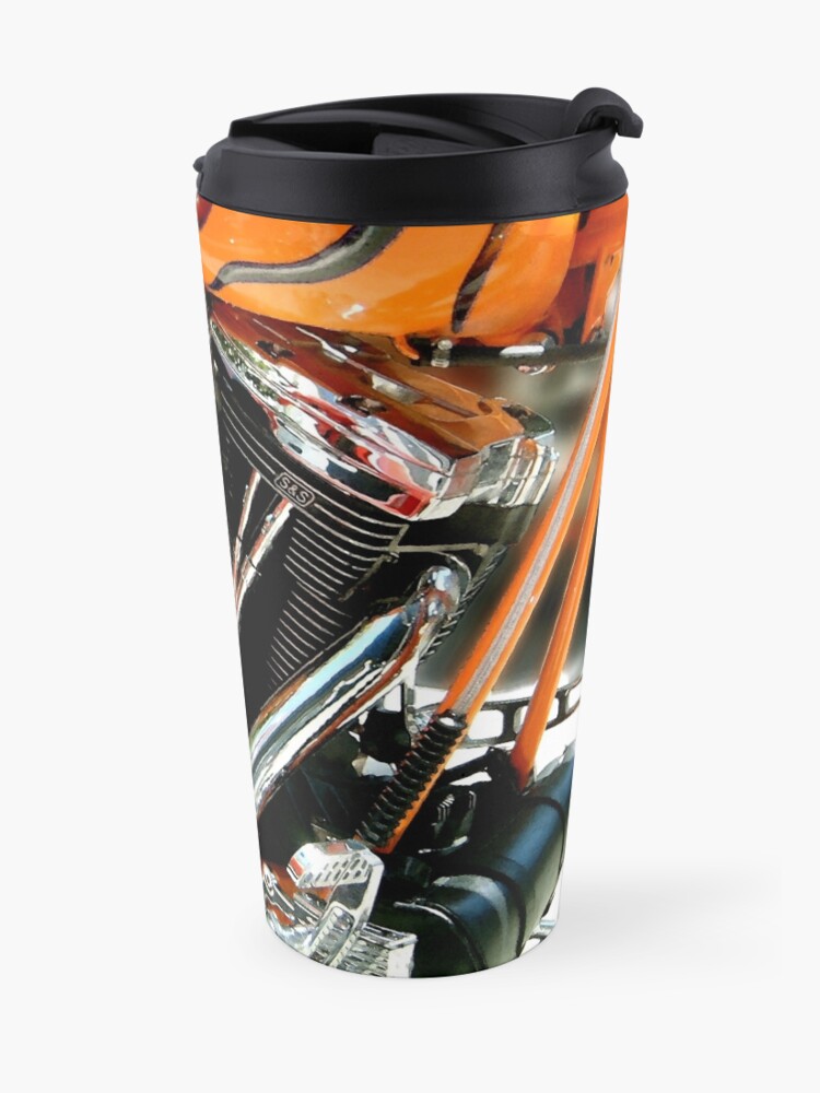 Alternate view of Flames and Chrome Travel Coffee Mug