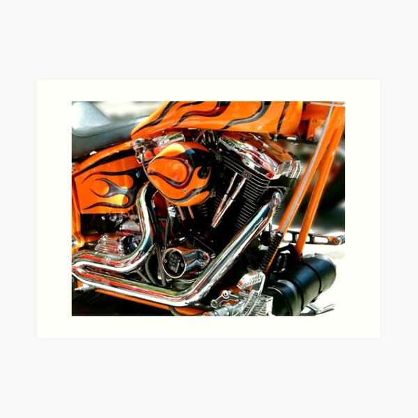 Flames and Chrome Art Print