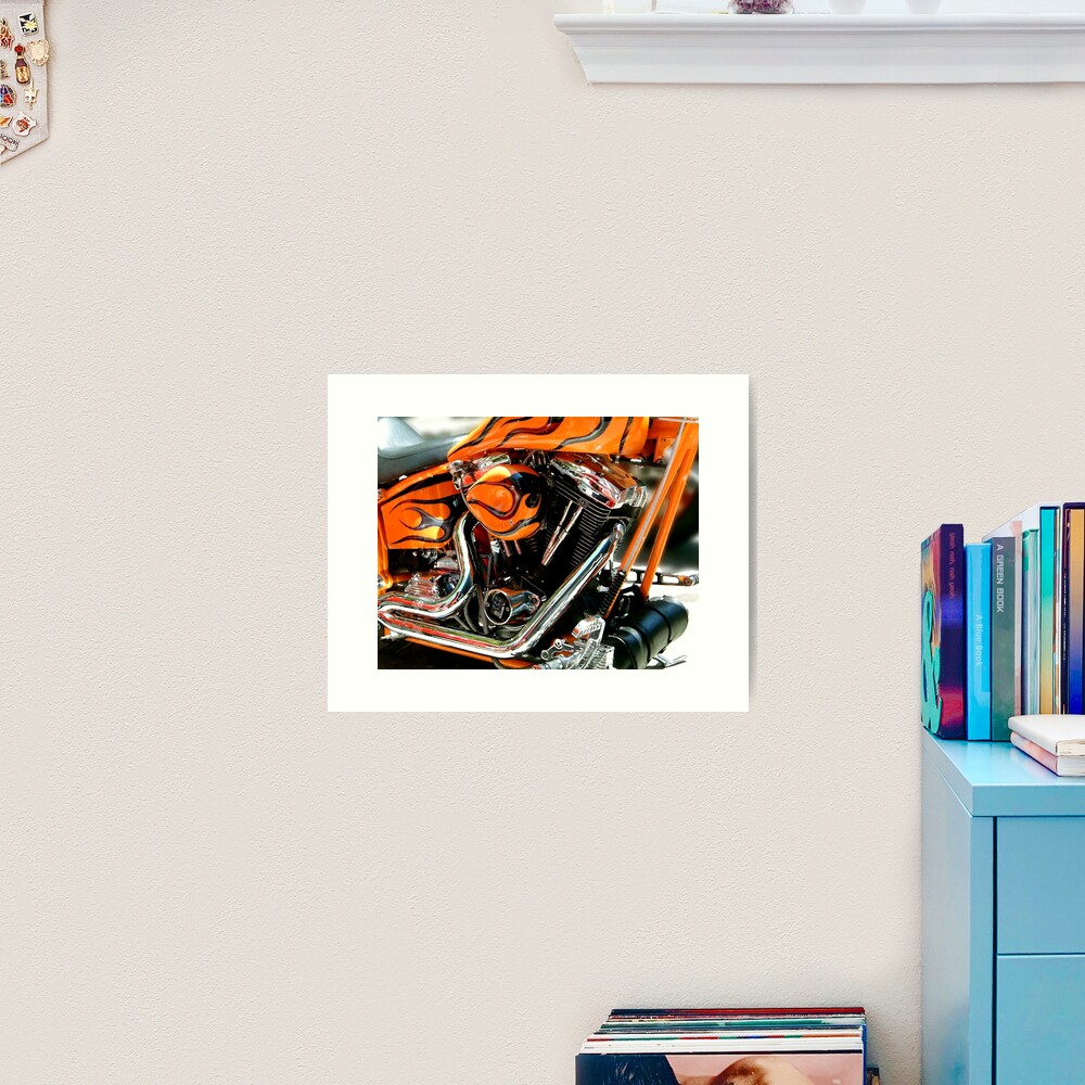 Flames and Chrome Art Print