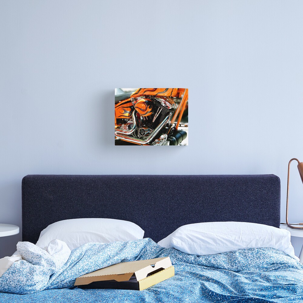 Flames and Chrome Canvas Print