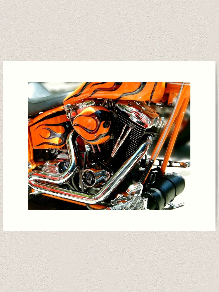 Alternate view of Flames and Chrome Art Print