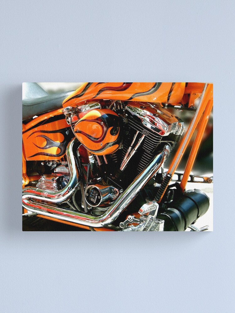 Alternate view of Flames and Chrome Canvas Print