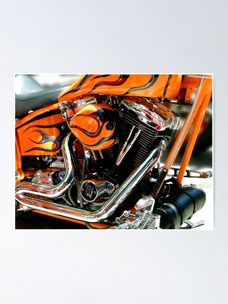 Alternate view of Flames and Chrome Poster