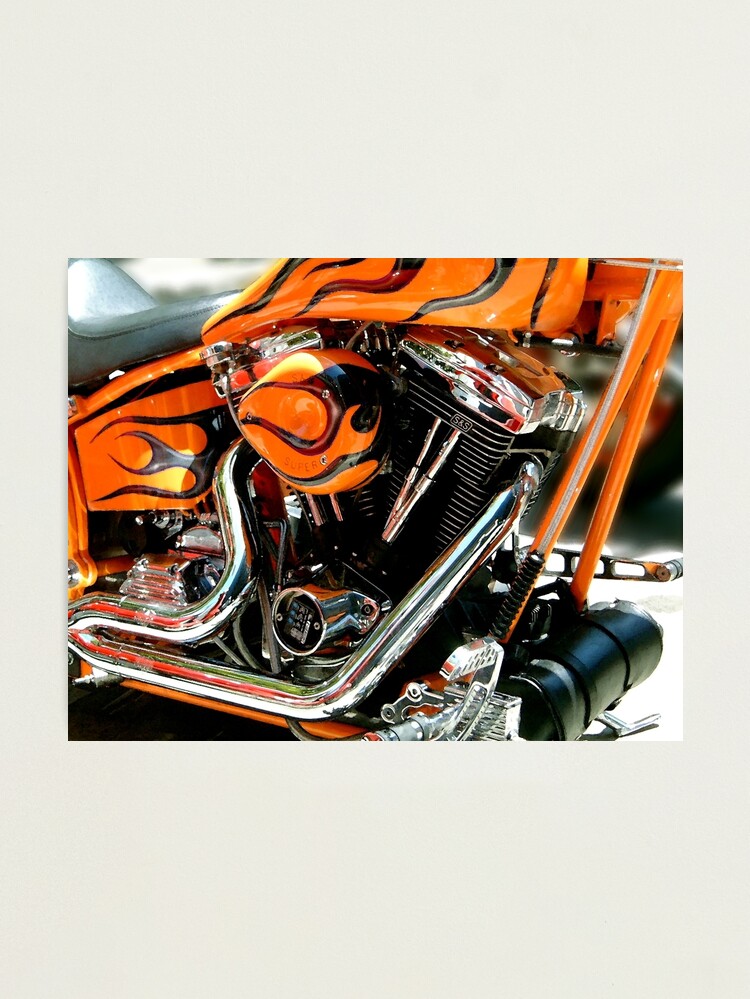 Thumbnail 1 of 3, Photographic Print, Flames and Chrome designed and sold by gWebberArts.