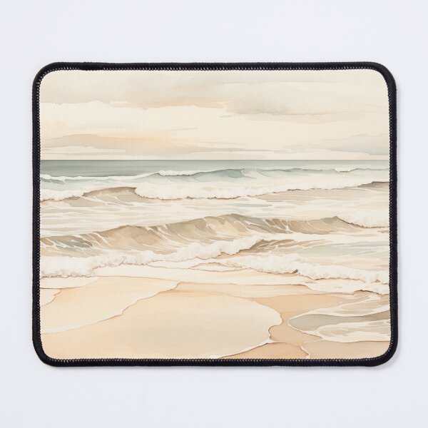 Item preview, Watercolor painting waves at sunset designed and sold by ElColombianito.