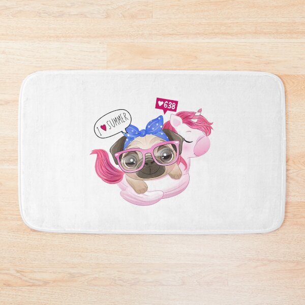 Item preview, little pub swimming with unicorn, cute little pub swimming with unicorn, pub swimming with unicorn  designed and sold by GreyStanzione1.