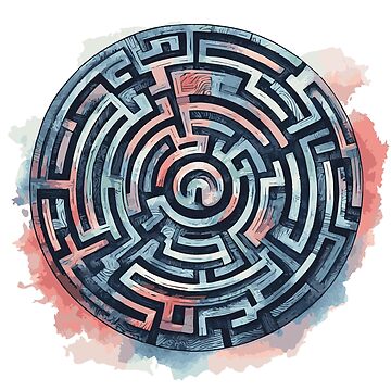Artwork thumbnail, Watercolor Labyrinth Maze by heartsake