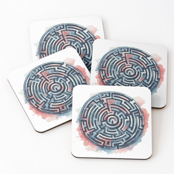 Item preview, Watercolor Labyrinth Maze designed and sold by heartsake.