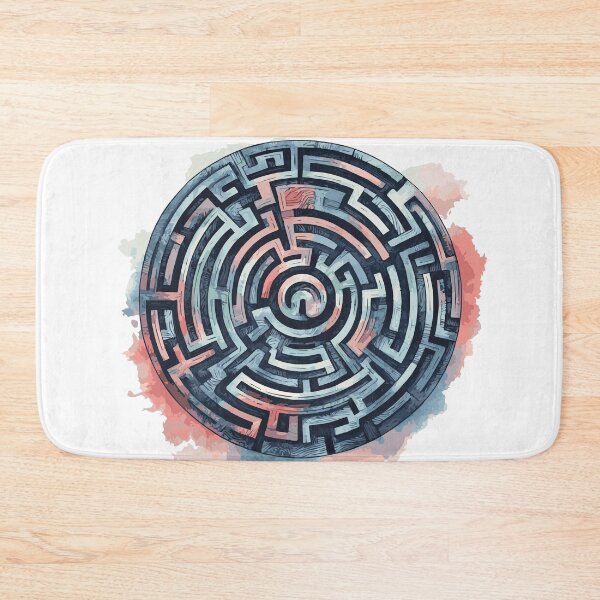 Item preview, Watercolor Labyrinth Maze designed and sold by heartsake.
