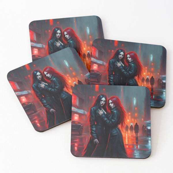 Item preview, Female vampire couple in a cyberpunk style designed and sold by GothicRubette.