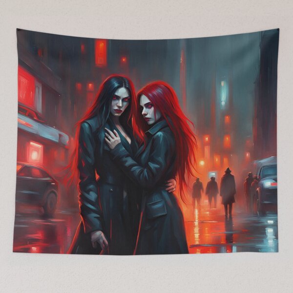 Item preview, Female vampire couple in a cyberpunk style designed and sold by GothicRubette.