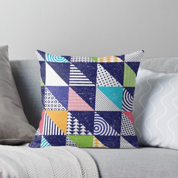Item preview, Navy and White Geometric Op Art Squares designed and sold by ArtfulFreddy.