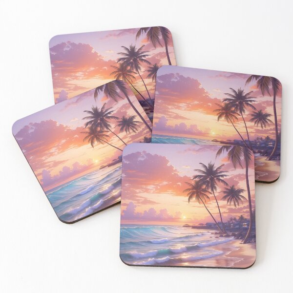 Item preview, serene beach at sunset designed and sold by CrazyGlow.