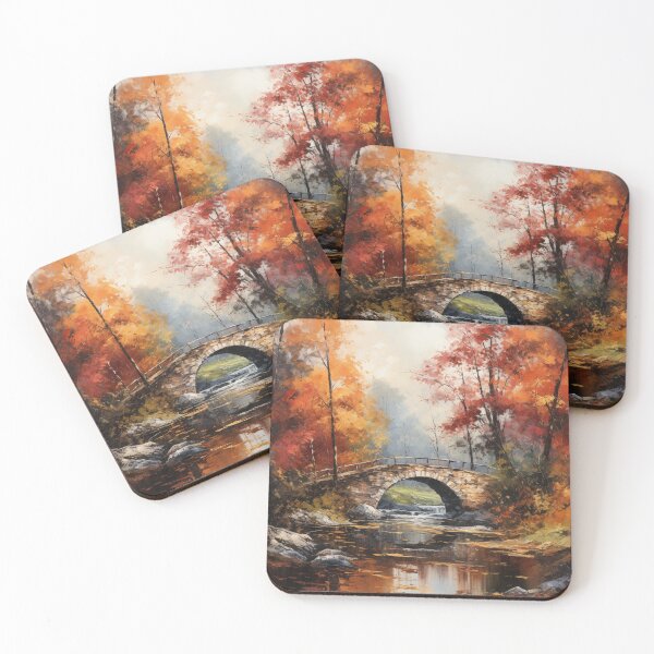 Item preview, Stone Bridge Over River In Fall designed and sold by Hartbecke.