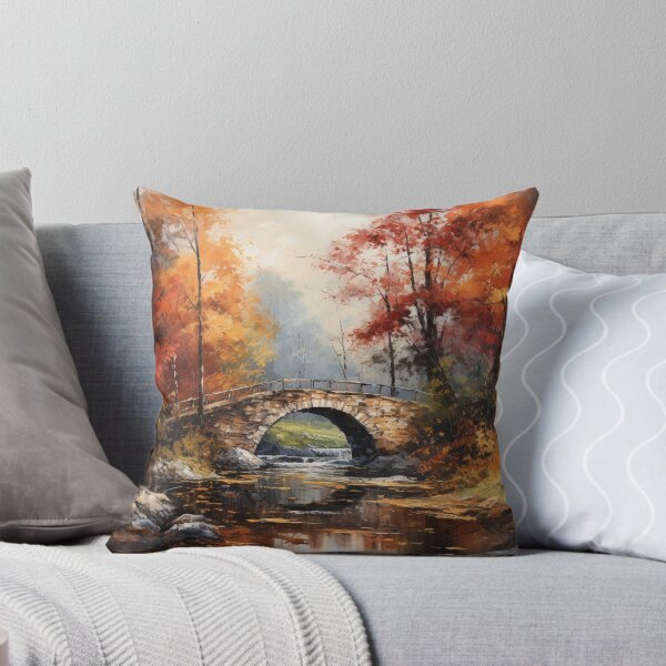 Item preview, Stone Bridge Over River In Fall designed and sold by Hartbecke.