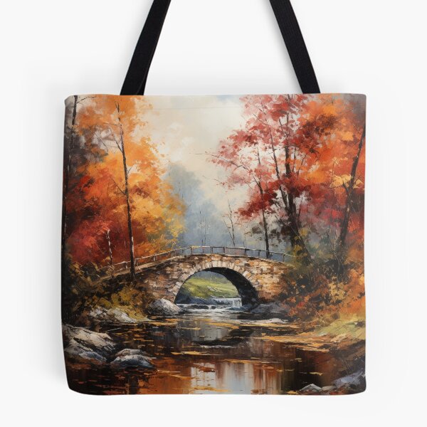 Item preview, Stone Bridge Over River In Fall designed and sold by Hartbecke.