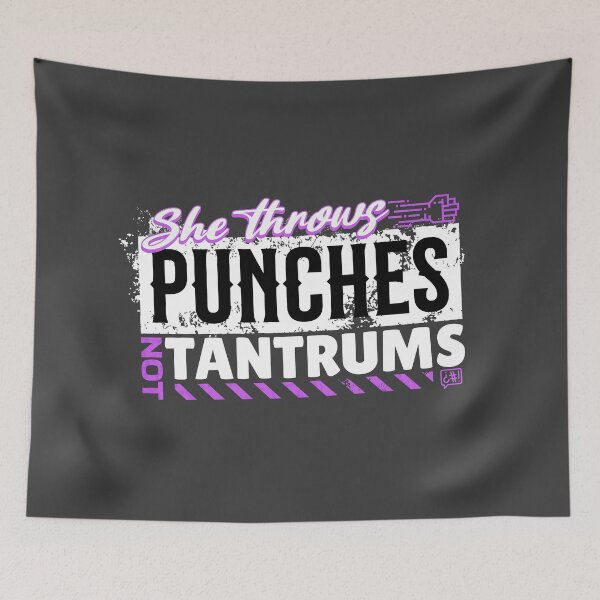 Item preview, She Throws Punches Not Tantrums - Boxing designed and sold by Ninety9Secrets.