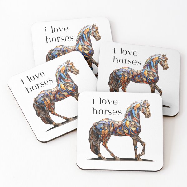 Item preview, I Love Horses Stained Glass Style designed and sold by stainedglass101.